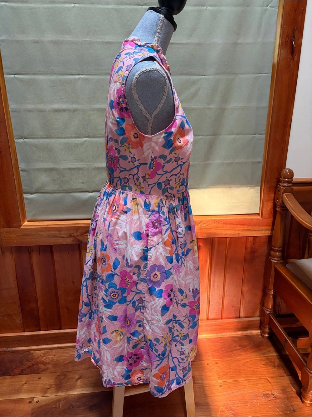 J. Crew Pink Floral Sleeveless Button-Front Cocktail Dress